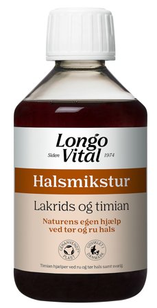Longo Vital Halsmikstur med Lakrids og Timian 250 ml, Helse & Madvarer, Ondt i Halsen, Hostesaft