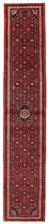Hand Knotted Persian Hosseinabad Rug 76X392 Dark Red/Black
