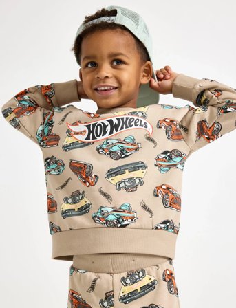 Lindex Sweatshirt Hot Wheels - Beige - 128
