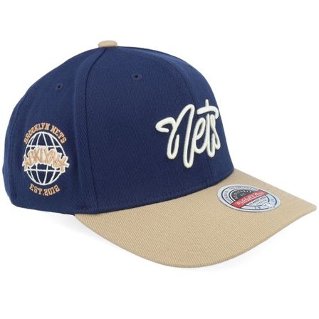 Mitchell & Ness - NBA Blå adjustable Keps - Brooklyn Nets Sand Storm Classic Red Navy/Sand Adjustable @ Hatstore