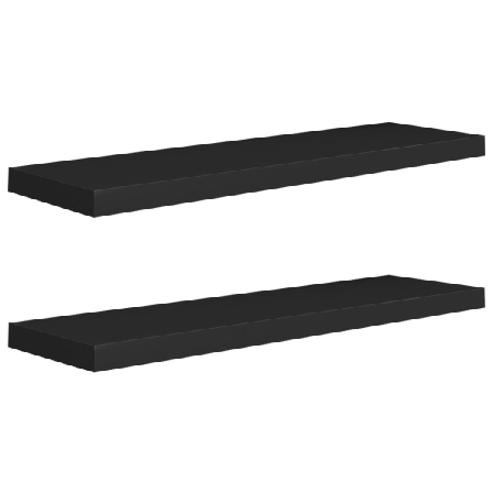Vidaxl Svävande Vägghyllor 2 St Svart 90x23,5x3,8 Cm Mdf Svart