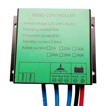 PWM Kontroller 300W Vindturbin Ladekontroller Vanntett Regulator for Vindgenerator 12V 24V AUTO Bryter 16A