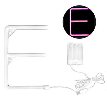 Tyylikäs ainutlaatuinen E-muotoinen LED-kirjainvalo koristevalo häihin, juhliin ja kodin sisustukseen, vaaleanpunainen