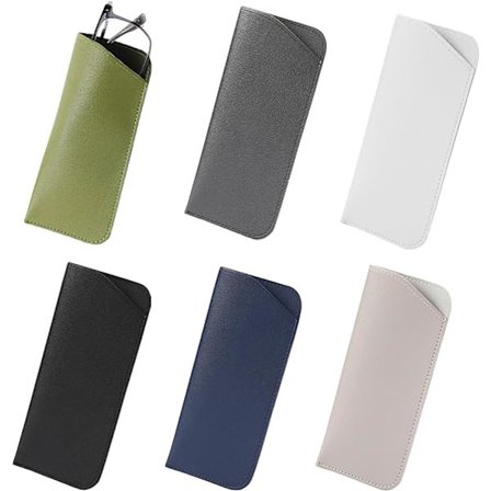 6 stk. bløde brilleetuier, bærbare PU-læder brilleetui solbriller