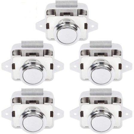 5 stk. Camper Trykknap Lås Låge Lukker Skabsknap til RV Autocamper Campingvogn