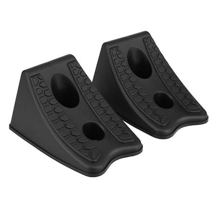 2 st bilklossar, kraftigt halkfritt gummiblock, däckhalksstopp Hjuljusteringsblock för husvagn, husbil, släp, lastbil