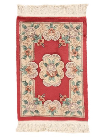China 90 Line Teppich 60X90 Beige/Dunkelrot Wolle, China