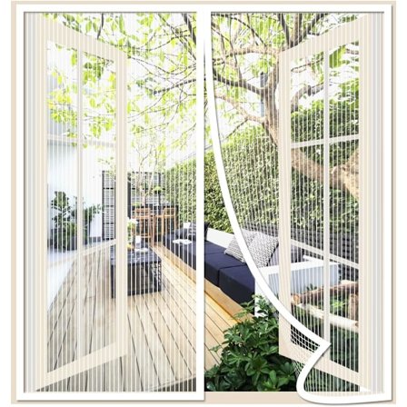 Magnetisk insektsnett for vinduer, magnetisk insektsdør myggnett skyvedør med magneter mot mygg og insekter, fint nett, med borrelås