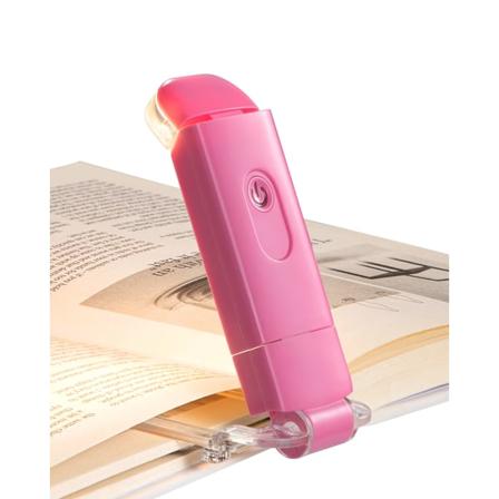 Boklampe med klemme, USB-ladbare klemlampe for lesing i sengen, 3 justerbare lysstyrkenivåer, varmt hvitt leselys pink