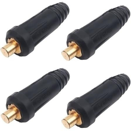 Sæt med svejsekabelstik, hurtigstik i Dinse-stil til 315A svejsemaskiner og skæremaskiner, DKJ35-50 han sort (4 stk.)