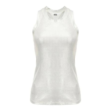 Pinko Evaluate 9 laminate ribs tank , Wit , Dames , Maat: M Tops