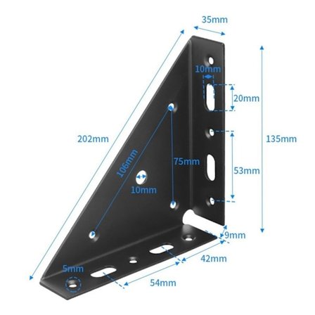 Rettvinklet hjørne Hjørnebraketter FARGE 3 FARGE 3