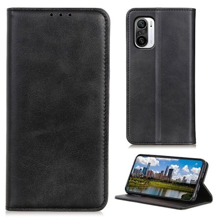 Äkta läder Xiaomi Mi 11i / Xiaomi Poco F3 / Xiaomi Redmi K40 / Xiaomi Redmi K40 Pro / Xiaomi Redmi K40 Pro Plus fodral - Svart