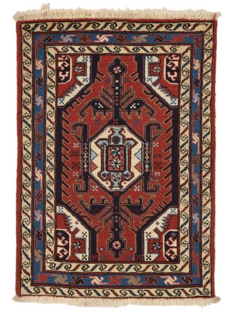Ardebil Rug 74X104 Black/Dark Red Wool, Persia