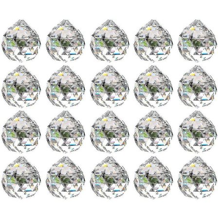 20 mm klar kristallkula prisma - 20 stycken hängande solfångare för tak