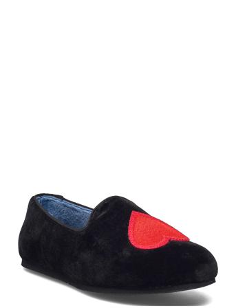 Hums Velvet Heart Loafer Slippers Tofflor Svart Hums
