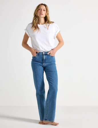 Lindex Trousers Denim Hanna Retro Blu - Blue - 36