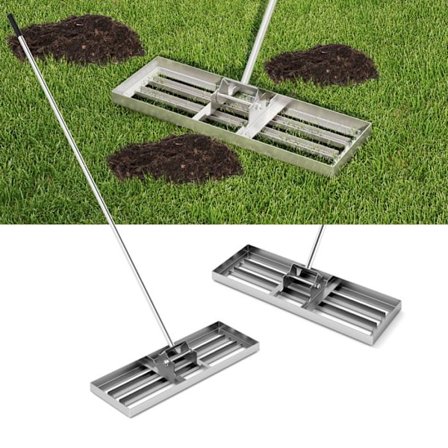 COSTWAY-75 x 25 cm nurmikon tasoitin - 170 cm pitkä kahva - maantasaaja - puutarhaan, pihaan, golfkentälle, tilalle - Hopea