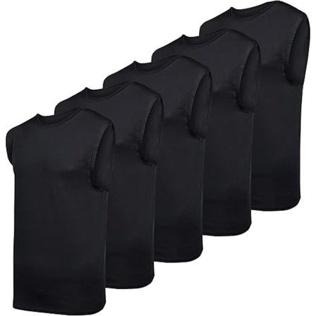 3 & 5-pack: Träningslinne för män med Dry-Fit - Standard- och stora storlekar (L)