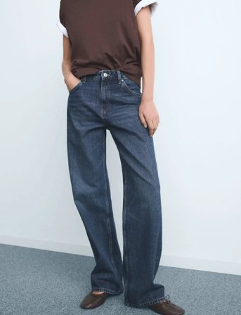 Mango Miami Medium-Rise Straight-Fit Jeans - Blue - 34