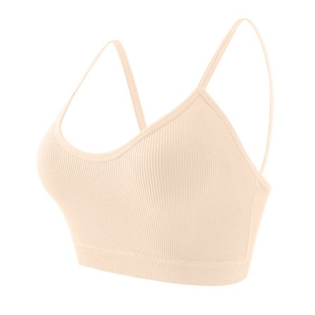 Sport-bh för kvinnor med V-ringning - Justerbara tunna axelband Vadderad Yoga Topp Basic Trådlös Camisole