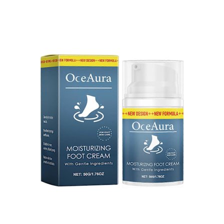 Oceaura Närande och Återfuktande Fotkräm Återfuktar Skonsamt och Hydratiserar Fötternas Hornlager, Skyddar och Föryngrar Huden