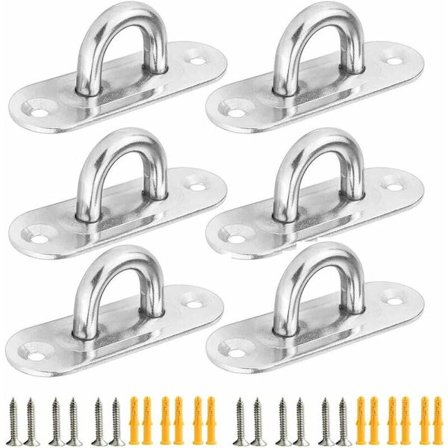 Heavy Duty Takkrok Veggfeste Anker 5mm 304 Rustfritt Stål Flott for Yogasvinger Hengekøyer/Båtrigging/Dekk Marine Hardware -