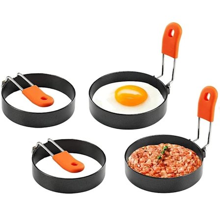 INF Egg Rings / Omelettform 4-pakning Rustfritt stål/silikon