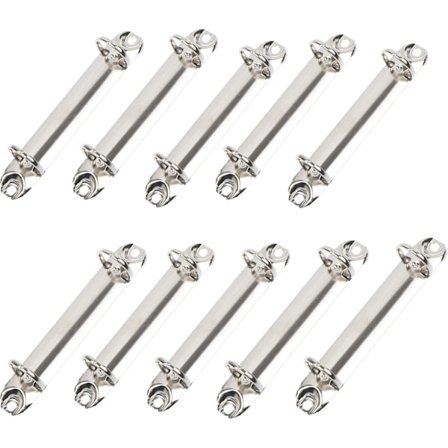 10-pack 2-håls ringpärm mekanism ersättningskit, 2 O-ringar metallklämma ringpärm mekanism lösa blad bindningsringar för organisatörer pärm planera