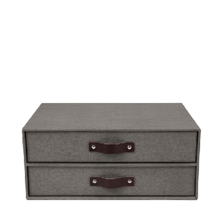 Bigso Box of Sweden Byrå med två lådor Birger Kontor & papper Grå ONESIZE