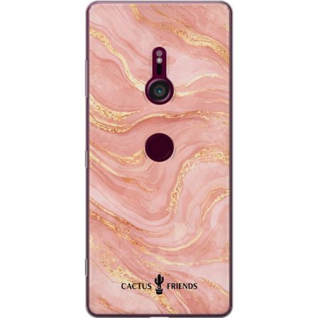 Yhteensopiva Puhelinkuori Sony Sony Xperia XZ3 Cactus and Friends – RoseGoldFlow