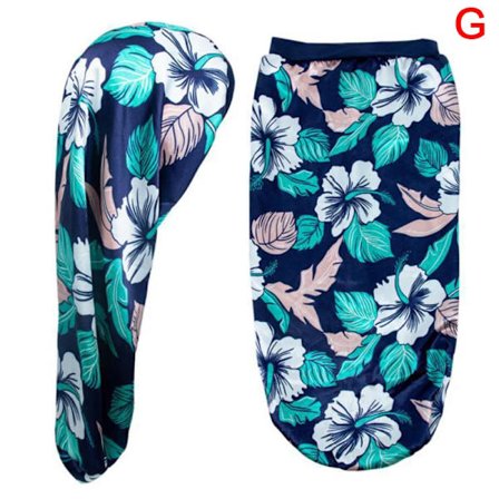 Elastisk satenghette med bred brem, langhåret hatt, sovehatter, omslag, natthette, pleiehette for kvinner, menn, unisexhette