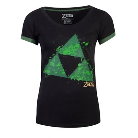 Zelda - Triforce Splatter Womens T-shirt, L