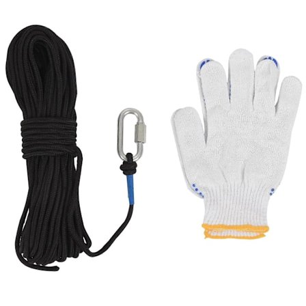 Fiskemagnet Rep 20 Meter, Kraftigt Rep med Säkert Lås, All Nylon Höghållfast Sladd Säkert Rep - 6