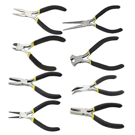 Mini-tangsett for smykkeproduksjon - Runde, flate, lange neser