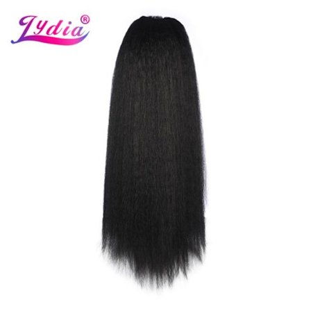 Lydia Lämmönkestävä Synteettinen 16"-24" Perinteiset suorat hiukset muovikammat Kiristysnyörillä poninhäntäpidennys Kaikki värit saatavilla