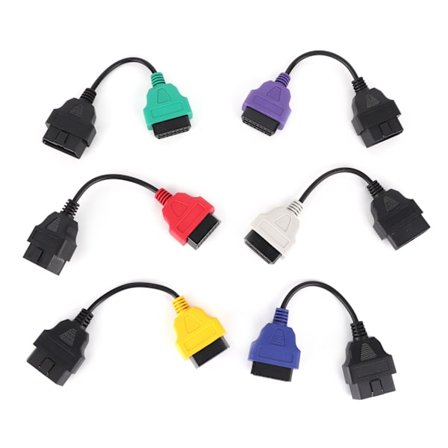 6-färgs Auto OBD2-kontakt Diagnostisk Adapter Kabeltillbehör DC 12V Passar till Chrysler