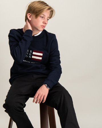 Lexington Benny Organic Cotton Sweatshirt Niebieski Swetry Chłopiec - Kids Brand Store