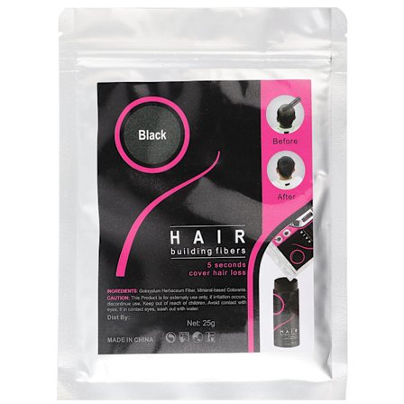 Hårbyggende Fiber Hårfortykkelsemiddel Hårfaldløsning Concealer Hår Fyldigere Tættere Sort