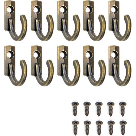 10 kappaleen sarja rautakoukkuja, metallikoukkuja, seinäkoukkuja, antiikkimessinki, re