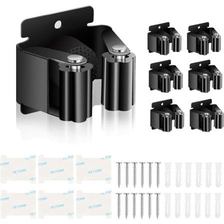 Väggmonterat moppställ, 2-pack, mopphållare för badrum, kök, trädgård, garage, kontor