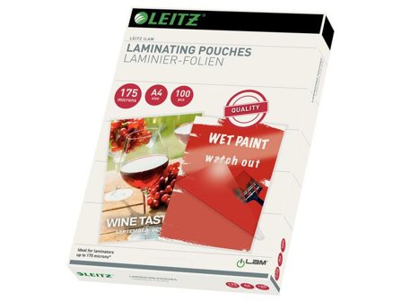 LEITZ Laminat A4 175mic klar 100/fp - Lyreco - Kontorsmaskiner - Laminering - Laminat - A4