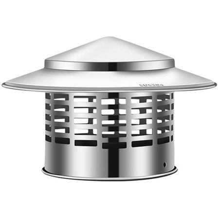 Skorstenshuv - Rostfritt stål - Regnskydd - Innerdiameter: 110 mm