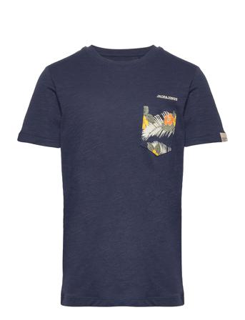 Jorvenice Pocket Tee Ss Crew Neck Jnr T-shirt Blå Jack & J S