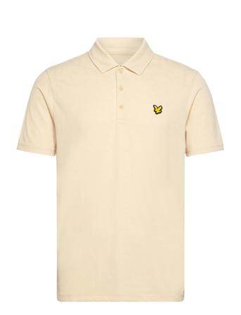 Monogram Jacquard Polo Shirt Sport Polos Short-sleeved Cream Lyle & Scott Sport