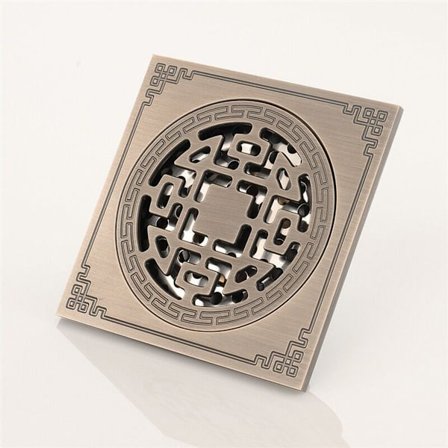 Antikk bronse anti-insekt, anti-tilbakestrøm og deodorant baderomsgulvavløp