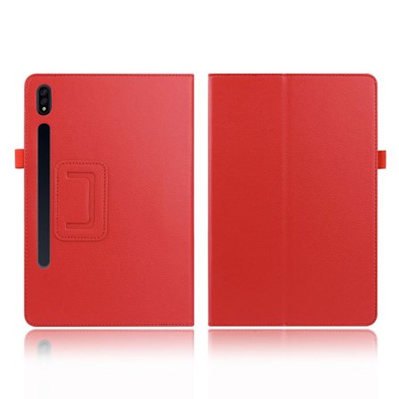 Samsung Galaxy Tab S7 litchi læder etui - rød