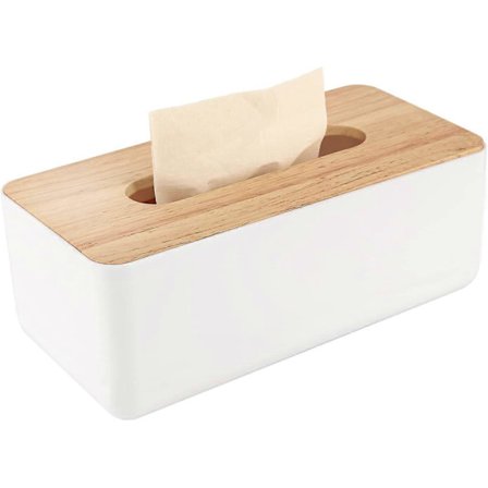 Tre Tissue Box, Tissue Dispenser 21x13x10cm, Praktisk Tissue Box, Rektangulær Boks for Standard Tissues