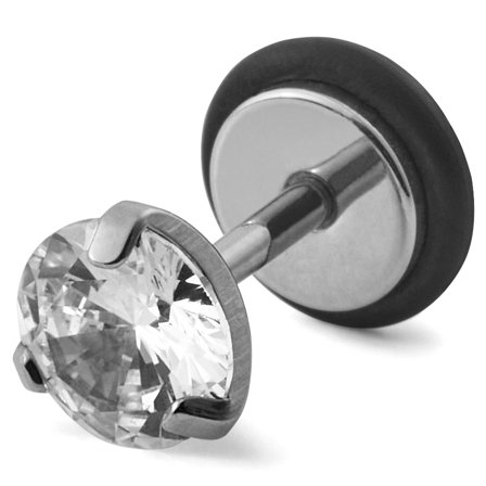 Floyd 6 mm ocelová zirkonová náušnice pro muže - Pecky a kroužky