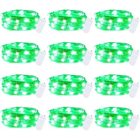 12 kpl Paristokäyttöisiä LED-valoja, Vedenpitäviä, Hopealanka, 2,1 m, 20 LED-valoa tulikärpäsillä, Tähtikirkas taivas ja kuu DIY-projekteihin, Häihin,